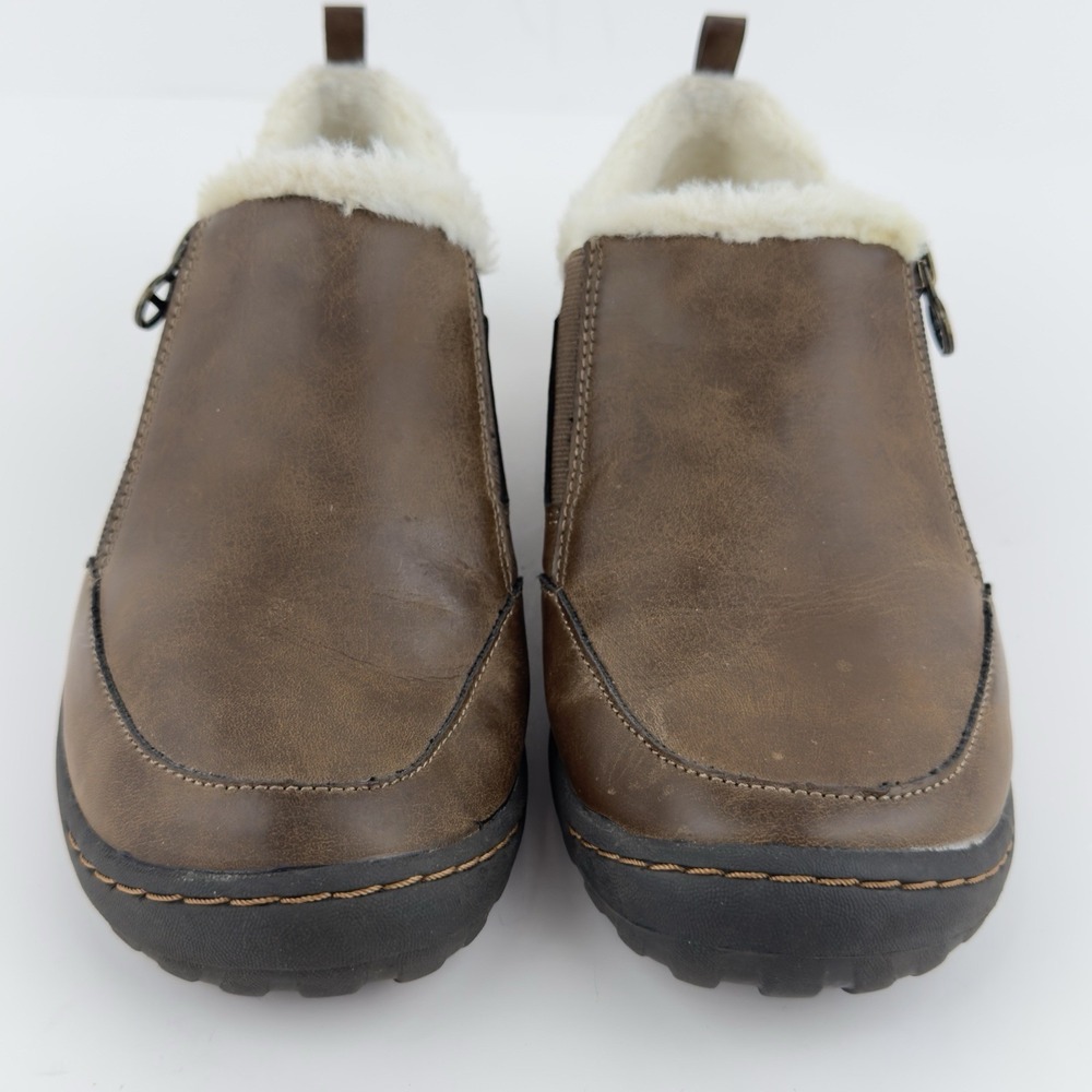 J Sport Elenor Women's 8M Brown Faux Fur Lined Slip-On Shoes Side Zip - Picture 4 of 11